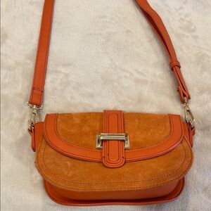 Moda Luxe Vibrant Orange Crossbody Bag